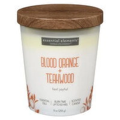 Candle Lite - Essential Elements Blood Orange + Teakwood Jar Candle with wood lid, 1 Each