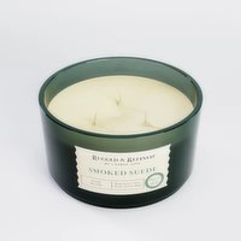 Candle-Lite - Rugged & Refined Smoked Suede Candle Jar, 3 Wick, 460 Gram