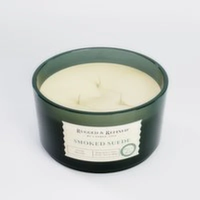 Candle-Lite - Rugged & Refined Smoked Suede Candle Jar, 3 Wick, 460 Gram