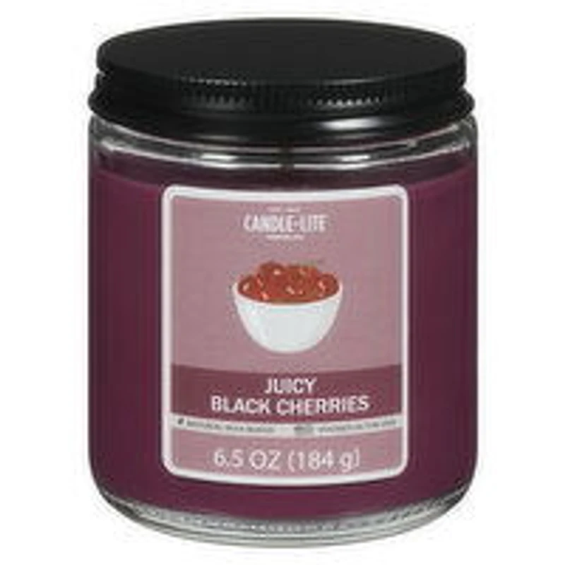 Candle-Lite - Screw Top Jar Juicy Black Cherries Candle, 184 Gram
