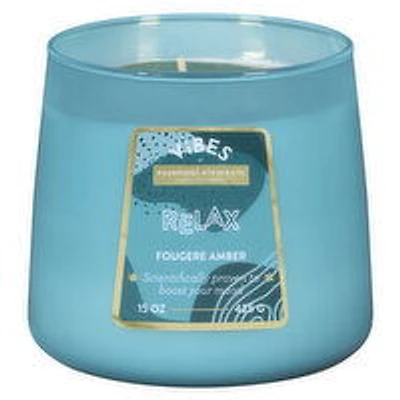 Candle Lite - Essential Elements Vibes Relax 2 Wick Candle with a Fruity Floral scent 15oz, 1 Each