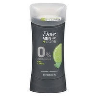 Dove - Men+Care Lime + Sage 0% Aluminum 48h Deodorant Stick, 74 Gram
