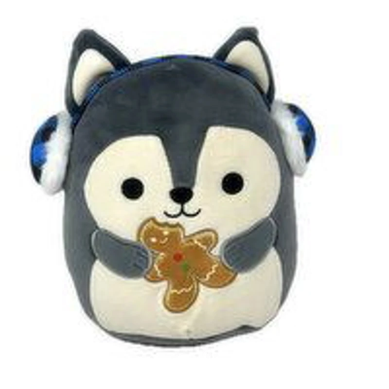 Squishmallows - 8In Holiday Ryan Grey White Husky, 1 Each