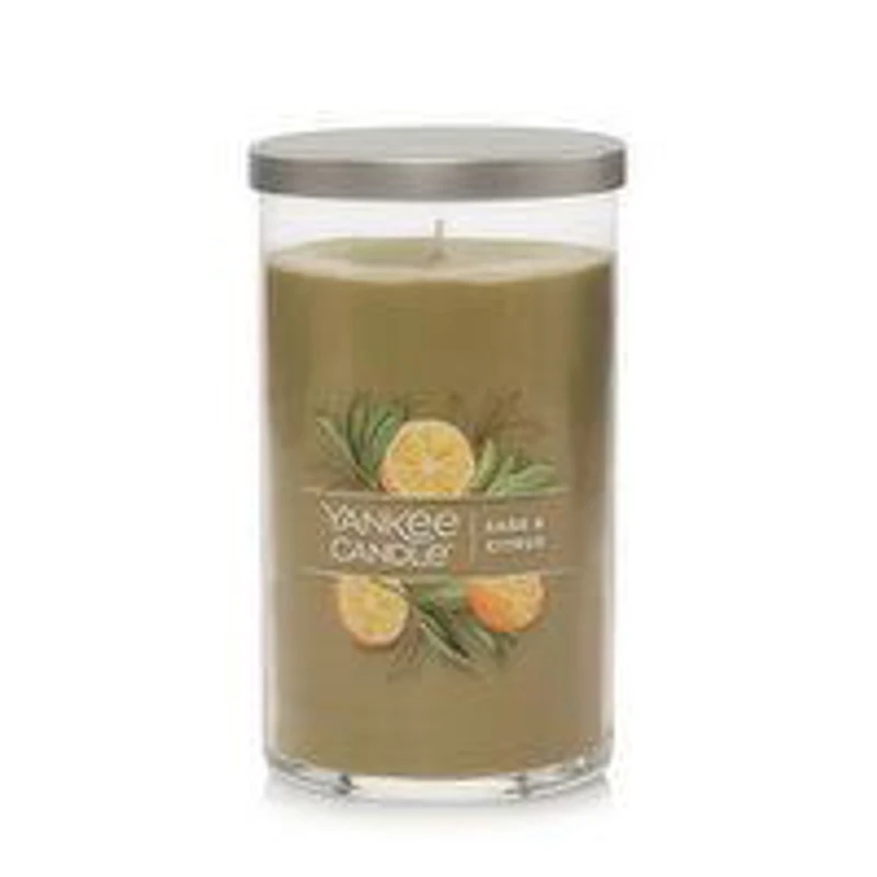 Yankee - Candle Pillar Sage & Citrus, 14 Ounce