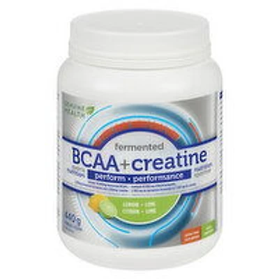 GENUINE HEALTH - BCAA + Creatine Perform Powder, Lemon Lime, 440 Gram