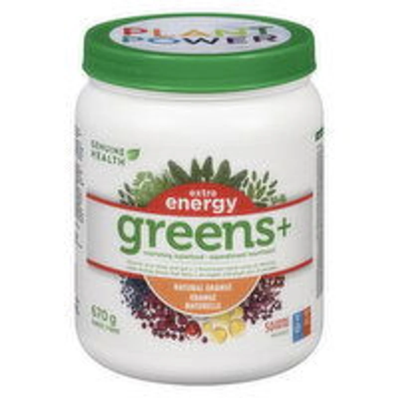GENUINE HEALTH - Greens+ Extra Energy Superfood Powder, Natural Orange, 670 Gram