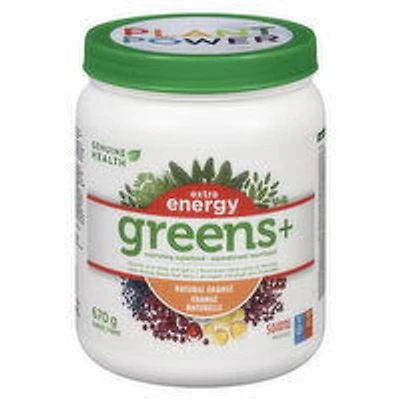 GENUINE HEALTH - Greens+ Extra Energy Superfood Powder,  Natural Orange, 670 Gram