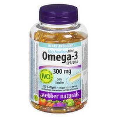Webber Naturals - Easy Swallow Mini Omega-3 300mg, 220 Each