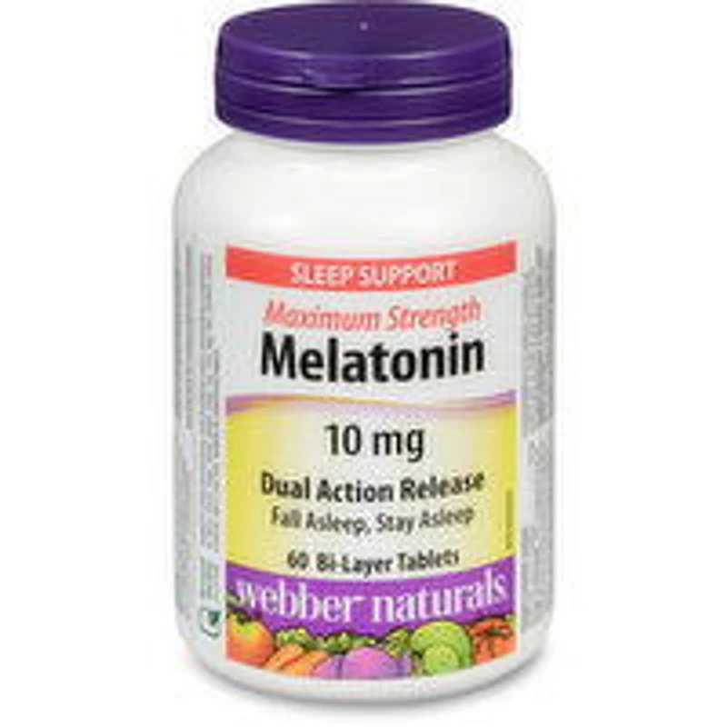 Webber Naturals - Melatonin Max Strentgh - DA Release 10mg, 60 Each