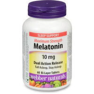 Webber Naturals - Melatonin Max Strentgh - DA Release 10mg, 60 Each