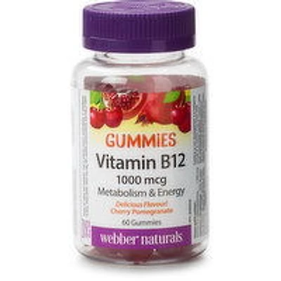 Webber Naturals - Gummies - Vitamin B12 1000mcg, 60 Each