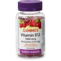 Webber Naturals - Gummies - Vitamin B12 1000mcg, 60 Each