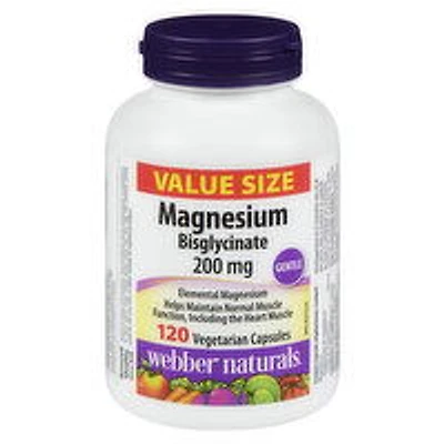 Webber Naturals - Webber Magnesium Bisglycinate 200mg, 120 Each