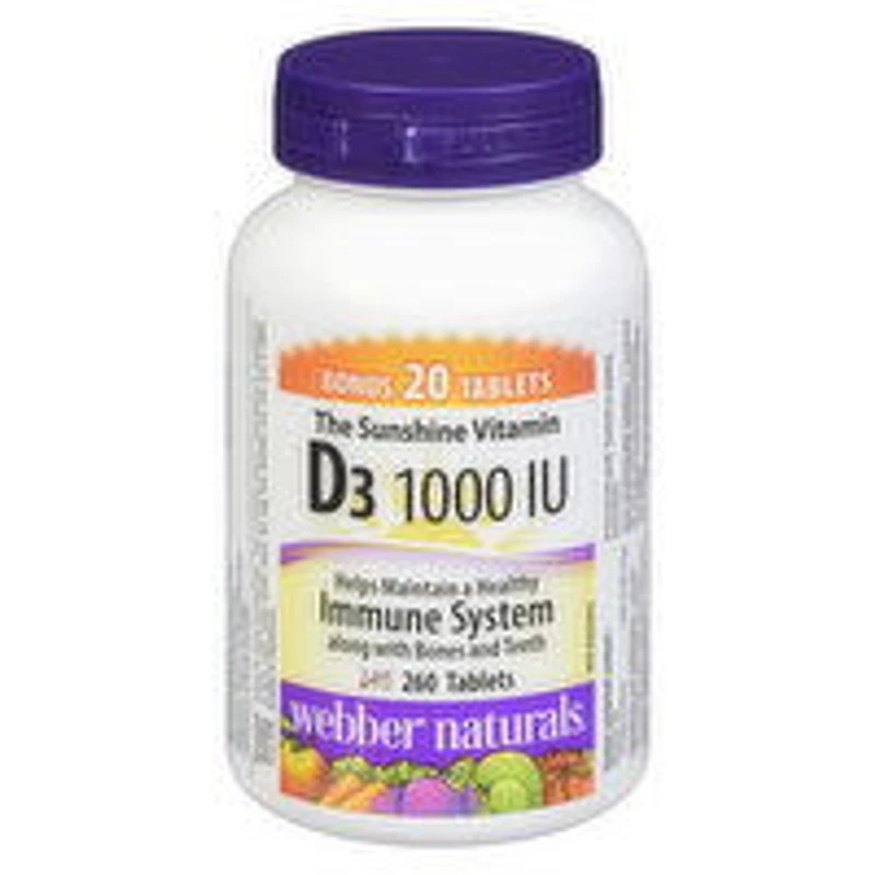 Webber Naturals - Vitamin D3 1000 IU, 260 Each