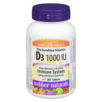 Webber Naturals - Vitamin D3 1000 IU, 260 Each