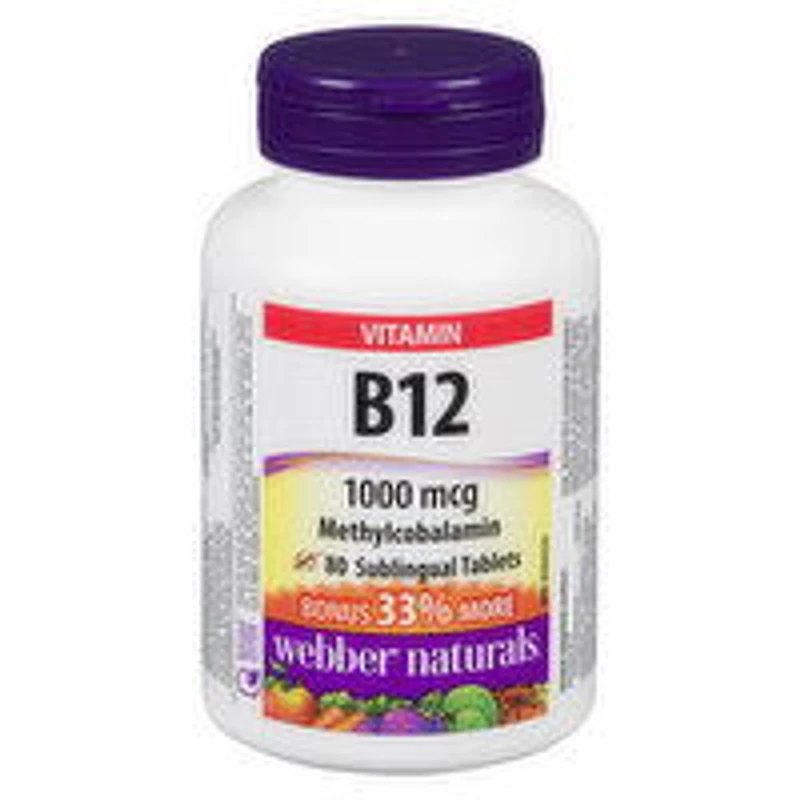 Webber Naturals - Vitamin B12 1000mcg, 80 Each