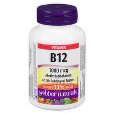 Webber Naturals - Vitamin B12 1000mcg, 80 Each