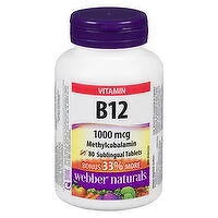 Webber Naturals - Vitamin B12 1000mcg, 80 Each