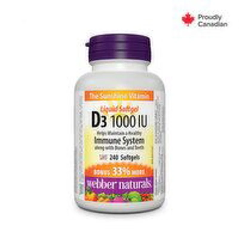 Webber Naturals - Vitamin D3 1000 IU, 240 Each