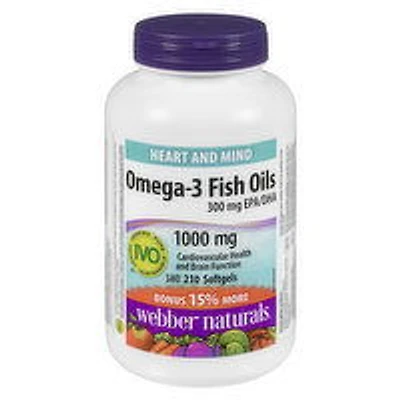 Webber Naturals - Omega-3 Fish Oils 1000 mg, 210 Each
