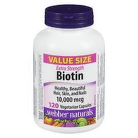 Webber Naturals - Biotin 10,000mcg Value Size, 120 Each