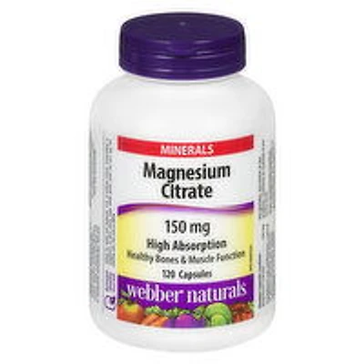 Webber Naturals - Magnesium Citrate 150mg, 120 Each