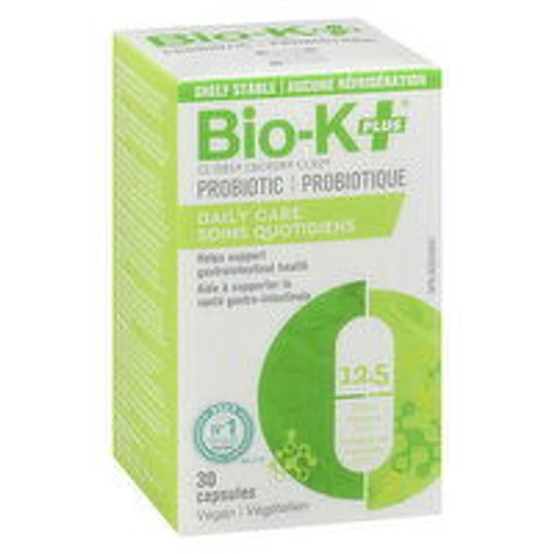 BIO-K+ - Probiotic 12.5 Billion Bacteria, Daily Care 30 Capsules, 30 Each