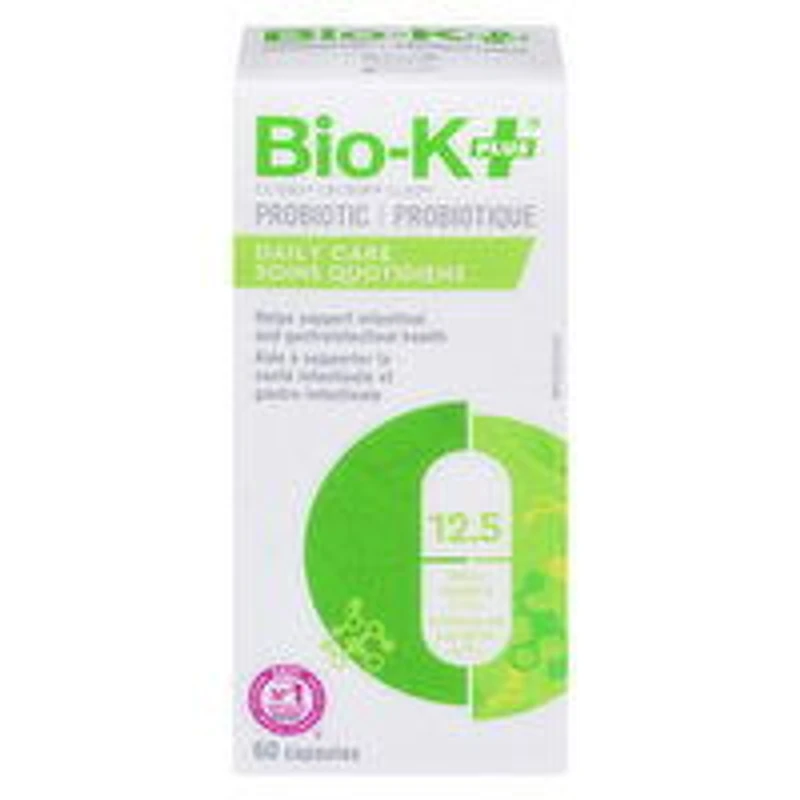BIO-K+ - Probiotic 12.5 Billion Bacteria, Daily Care 60 Capsules, 60 Each