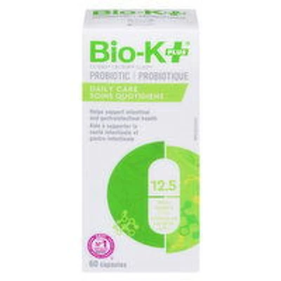 BIO-K+ - Probiotic 12.5 Billion Bacteria, Daily Care 60 Capsules, 60 Each