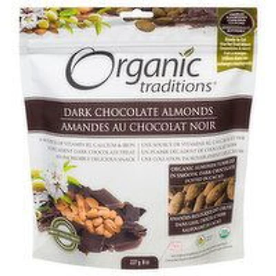 Organic Traditions - Almonds Dark Chocolate, 227 Gram