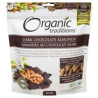 Organic Traditions - Almonds Dark Chocolate, 227 Gram