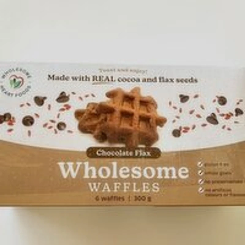 Wholesome Heart Foods - Chocolate Flax Waffles, 300 Gram