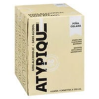 ATYPIQUE - Pina Colada Sparkling Flavoured Beverage, 355mL Cans, 4 Each