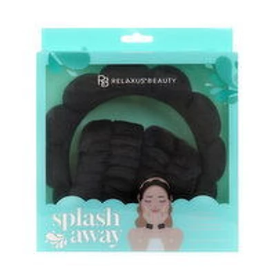 Relaxus - Splash Away Headband & Wristband Set - Black, 1 Each