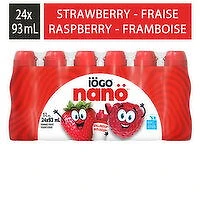 Iogo - Drinkable Raspberry and Strawberry Yogurt 1%, 24 Each