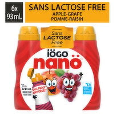 IOGO - Drinkable Apple-Grape Lactose-Free Yogurt 1%, 6 Each