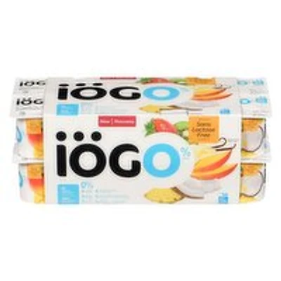 IOGO - Strawberry-Kiwi, Mango, Coconut-Pineapple-Banana, Vanilla Lactose-Free Yogurt Cups 0%, 16 Each