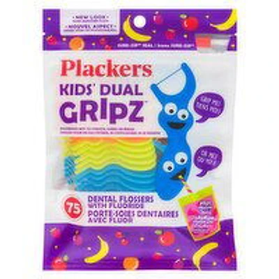 Plackers - Kids Dual Grip Fruit Smooth, 75 Each