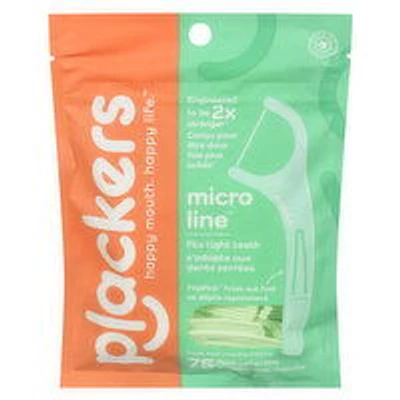 Plackers - Micro Mint Dental Flossers, 75 Each