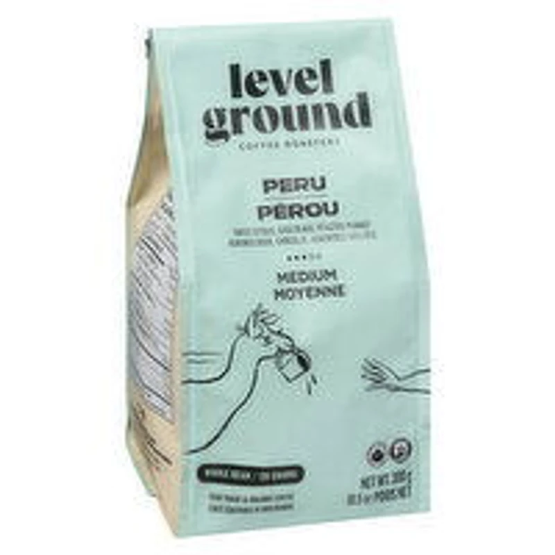 Level Ground - Peru Medium Whole Bean Organic, 300 Gram