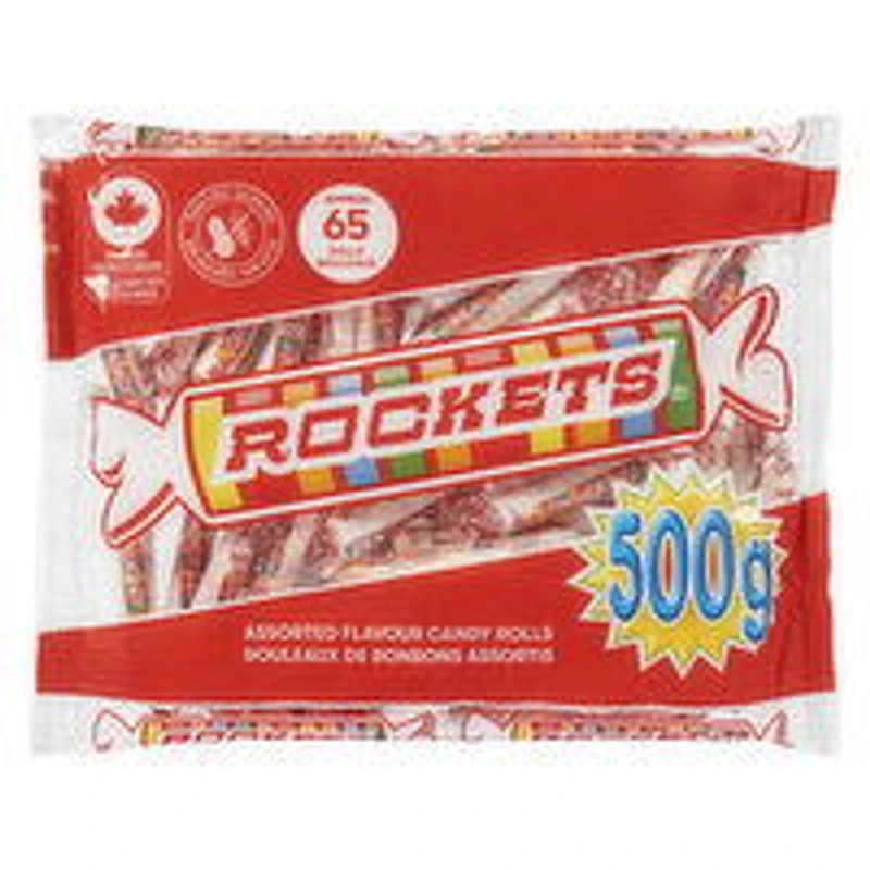 Regal - Rockets, Assorted Flavour Candy Rolls, 65 Each