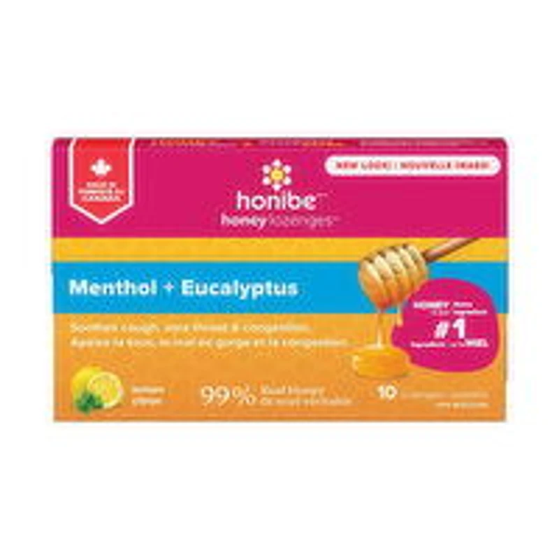 Honibe - Honey Lozenges Lemon w/ Menthol, Eucalyptus, 10 Each