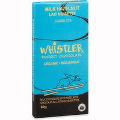 WHISTLER - Organic Milk Hazelnut Chocolate Bar, 80 Gram