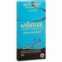 WHISTLER - Organic Milk Hazelnut Chocolate Bar, 80 Gram
