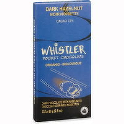 Whistler - Organic Dark Hazelnut Chocolate Bar, 80 Gram