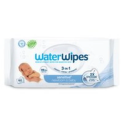 WaterWipes - Sensitive+ Newborn & Baby Wipes, 99.9% Water Based, 60 Each