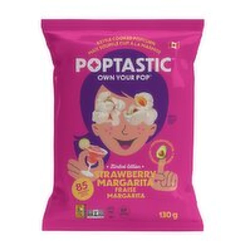 Poptastic - Strawberry Margarita Kettle Cooked Popcorn, Limited Edition, 130 Gram
