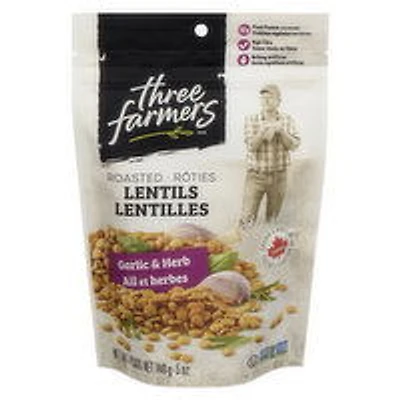 Three Farmers - Crunchy Little Lentils Garlic & Herb, 140 Gram
