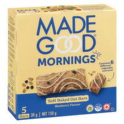 MADE GOOD - Mornings Blueberry Soft Baked Oat Bars, 5 Each