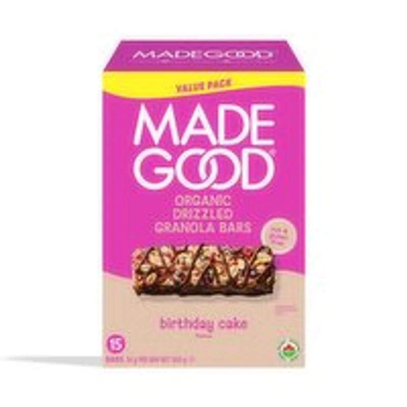 MADE GOOD - Birthday Cake Chocolate Drizzled Granola Bar, 15 Each
